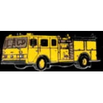 FIRE DEPARTMENT PUMPER FIRE TRUCK YELLOW PIN